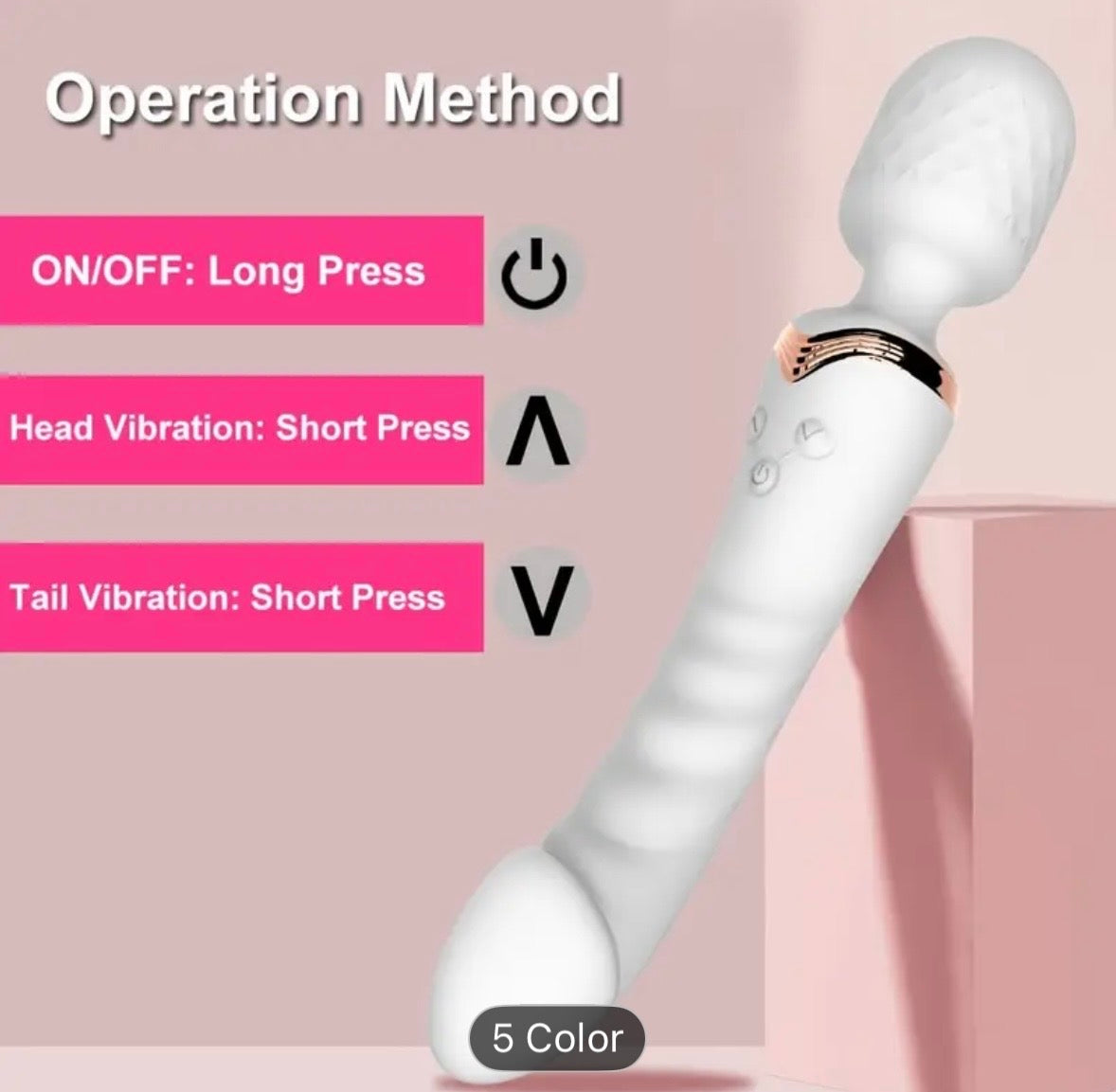 Vibrador Wand Doble Cabezal – 2 Motores