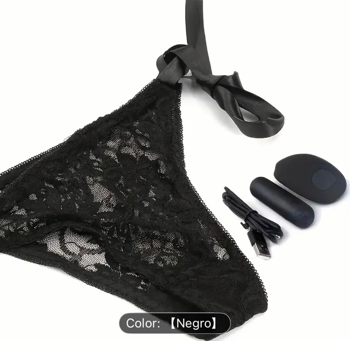 Tanga Encaje con Bala Vibradora Inalámbrica – 10 Modos Control Remoto