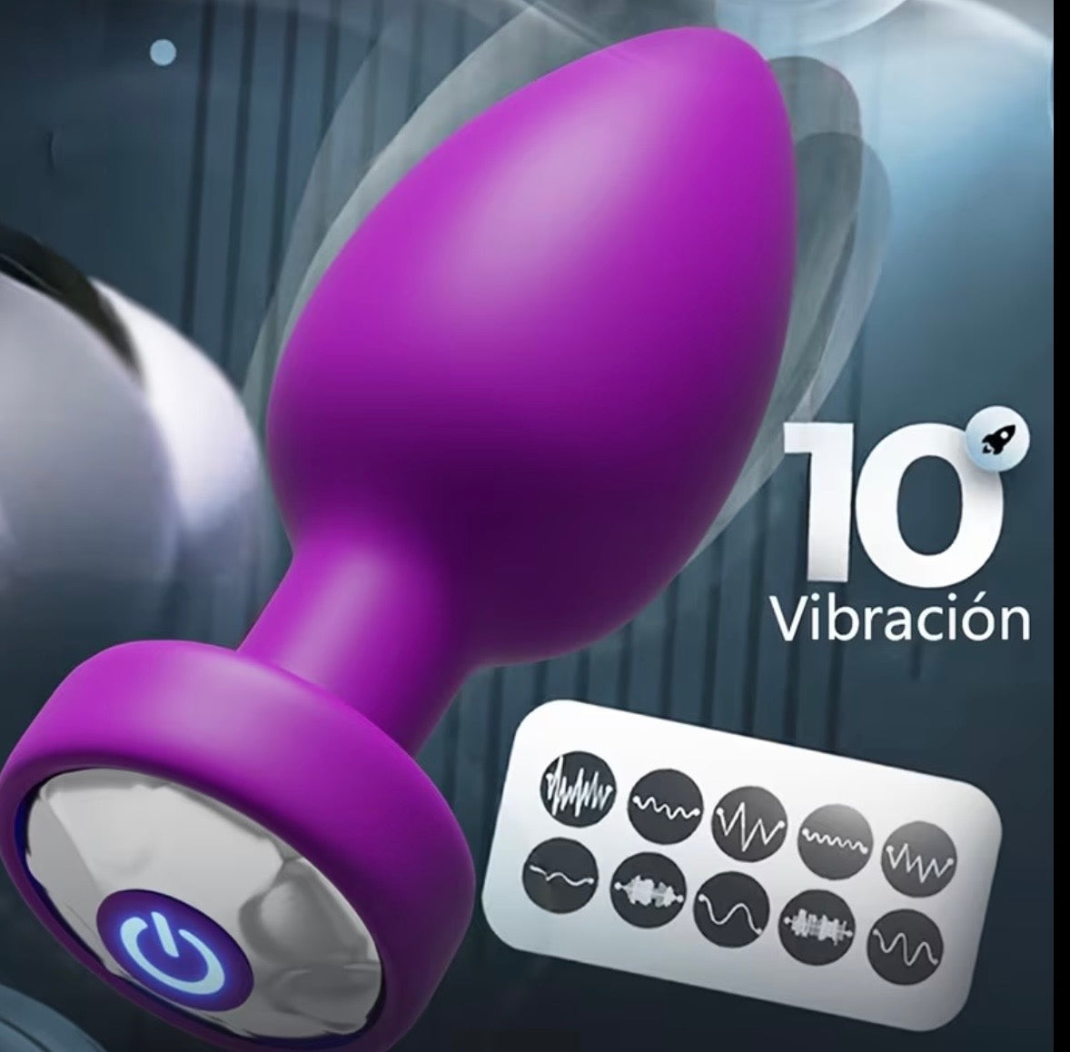 Plug Anal Vibratorio 10 Modos Control Remoto 12M – Silicona Masaje Próstata