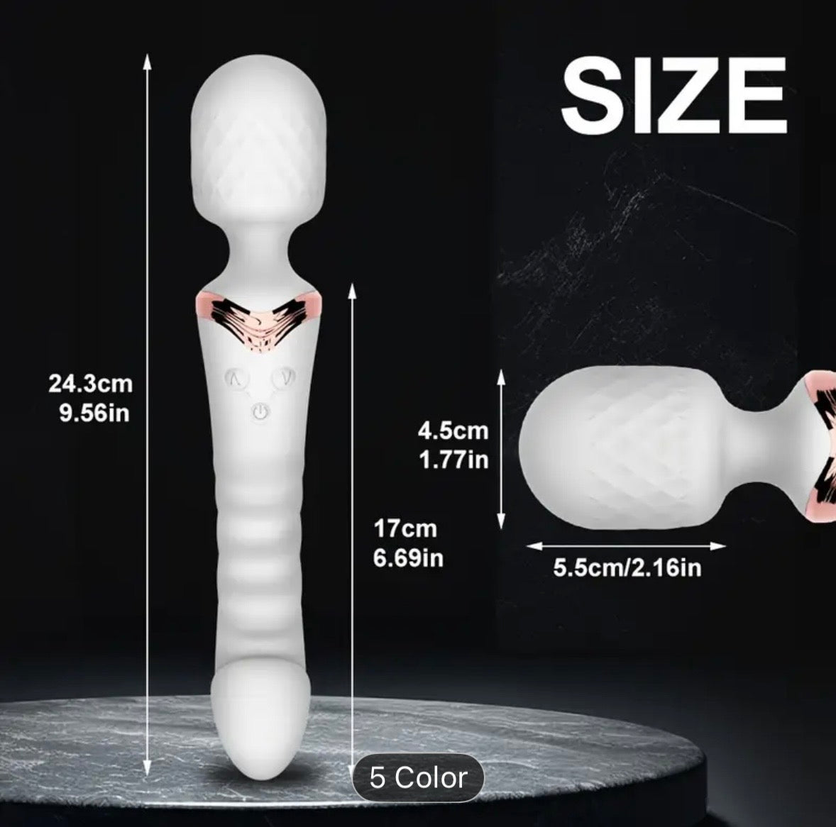 Vibrador Wand Doble Cabezal – 2 Motores