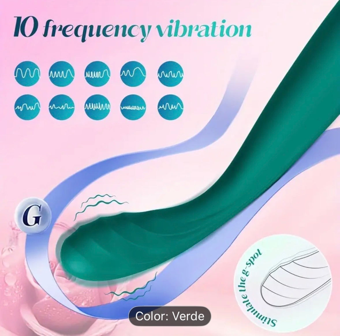 Vibrador Punto G Curvo – 10 Frecuencias Silicona Premium