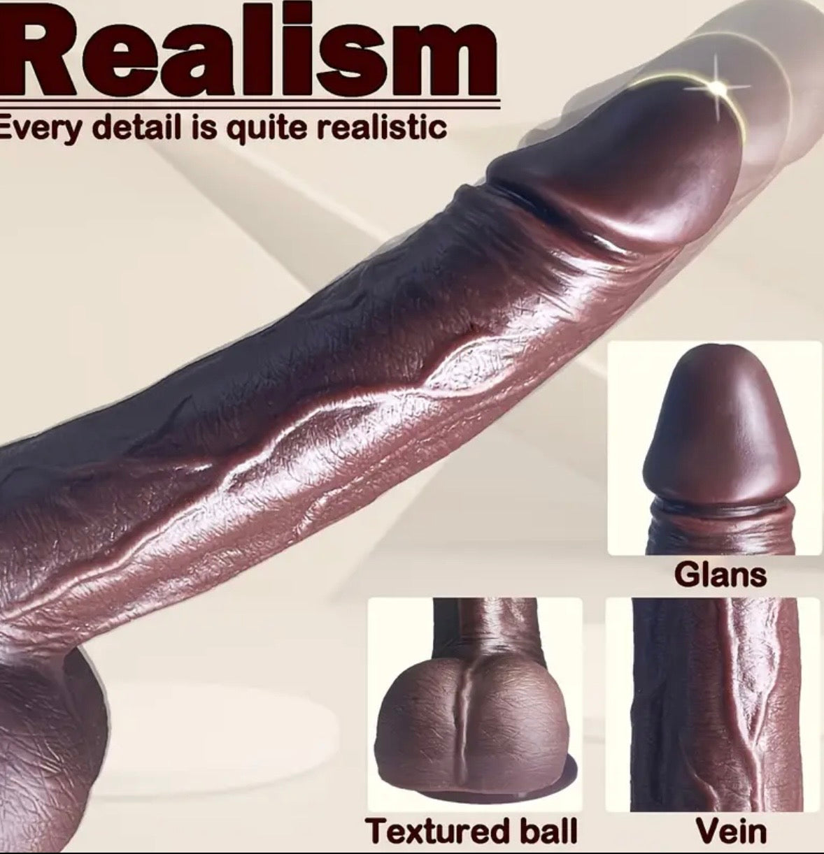 Dildo Realista 4 en 1 – Telescópico, Rotación 360° y Calor