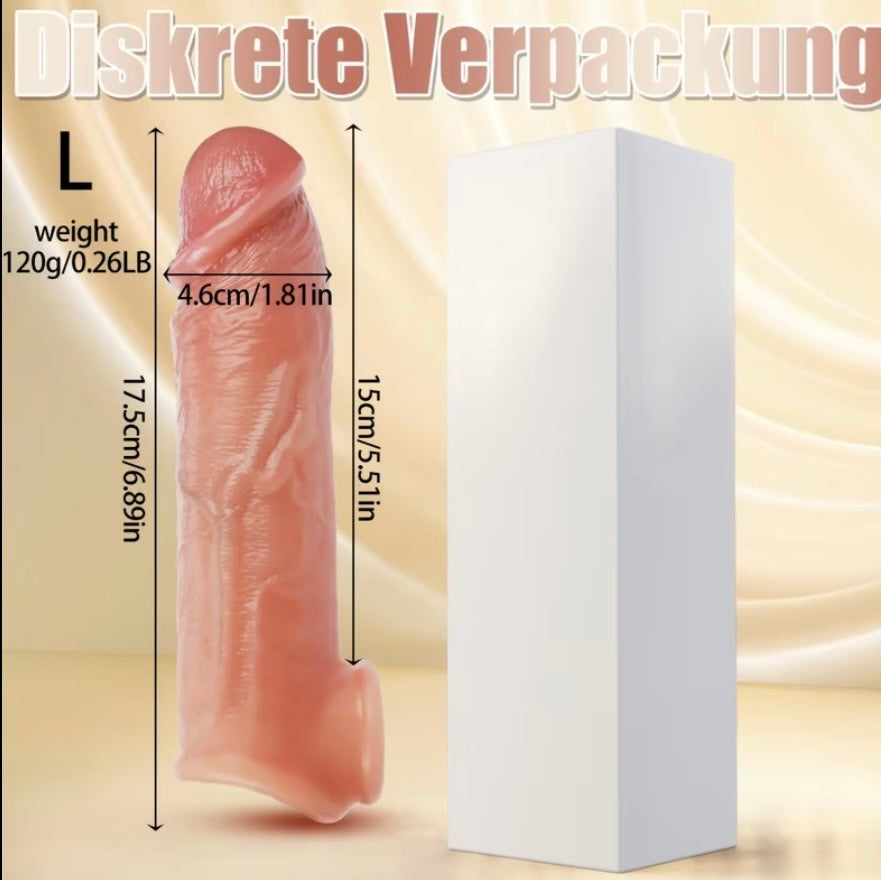 Funda Extensora Peneana Ultra Realista – Talla M o L Silicona Elástica Tono Piel
