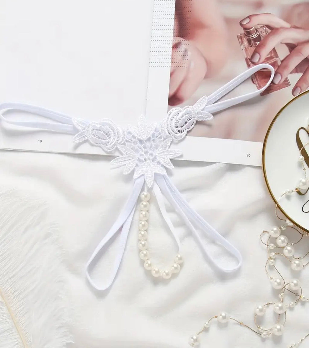 G-String Floral con Perlas – 3 Colores (precio unitario)