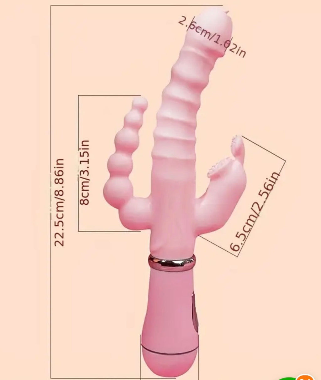 Vibrador Rabbit Triple Estimulación – Vaginal, Clitoriano y Anal