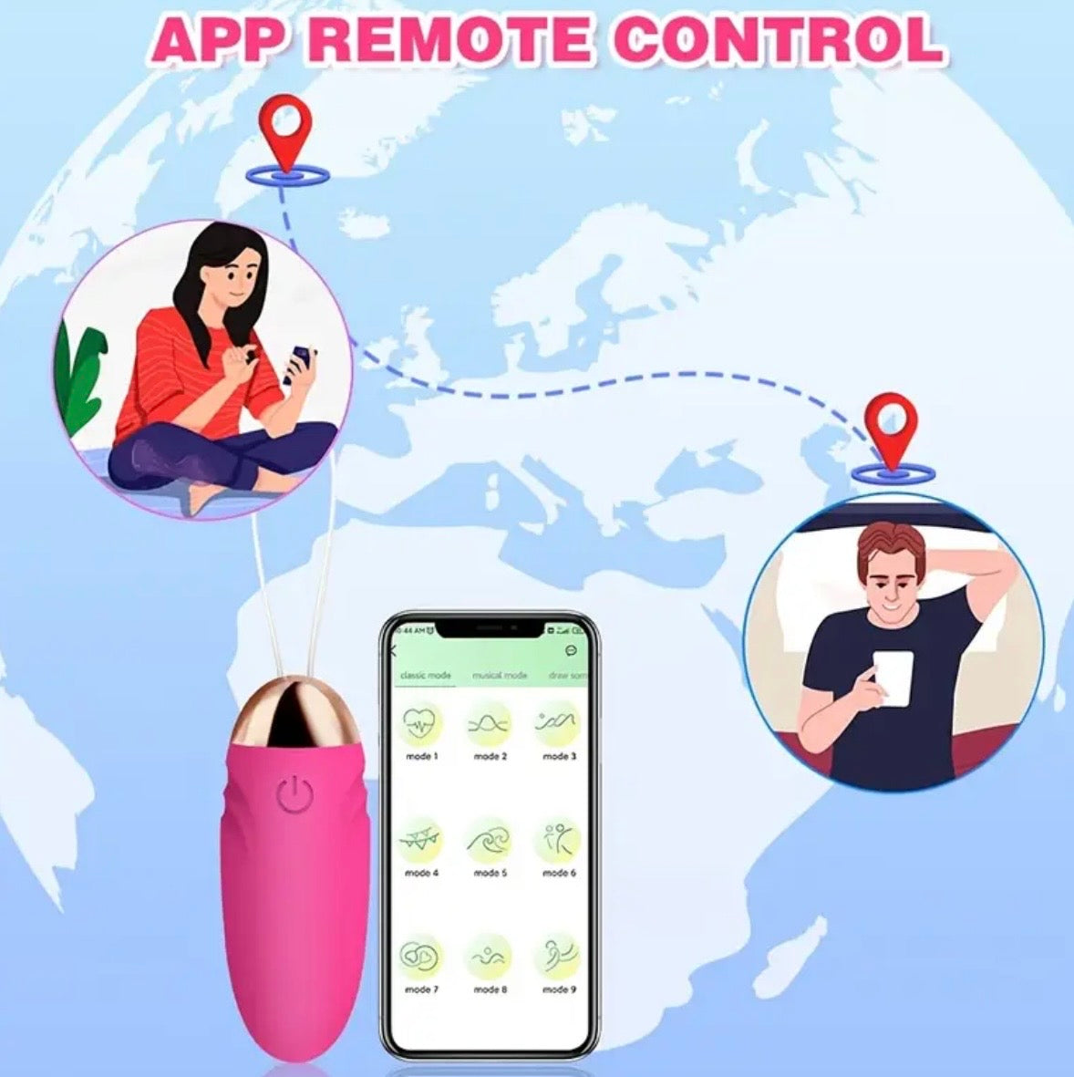 Huevo Vibrador App Control – 9 Modos Bluetooth Largo Alcance
