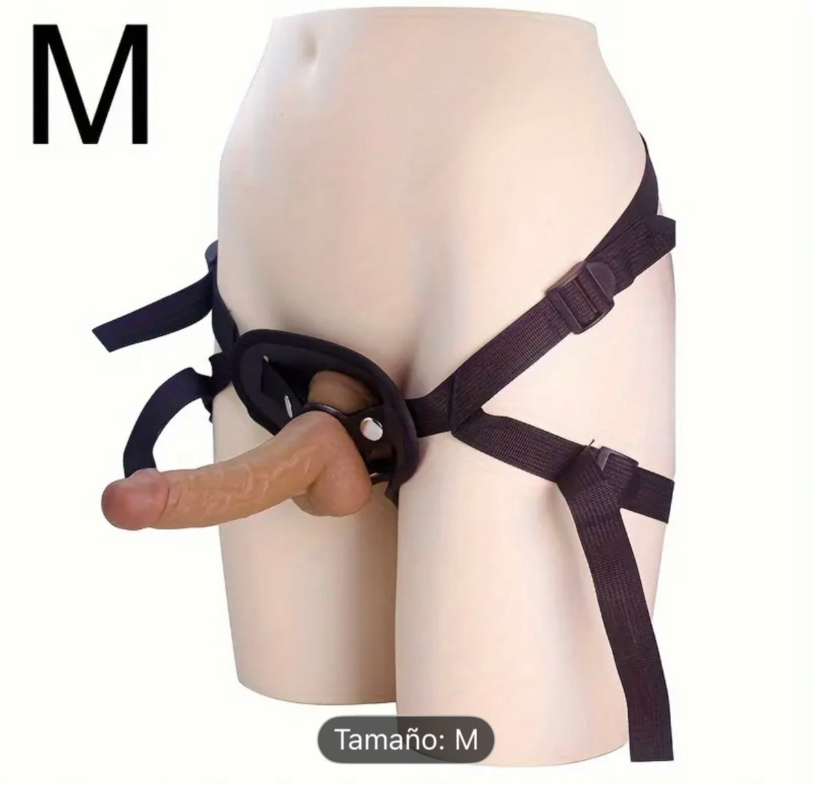 Arnés Strap-On Ajustable con Dildo Realista – Talla M