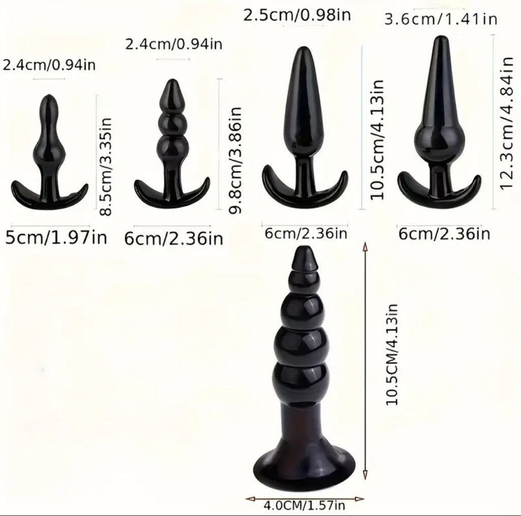 Kit Anal Completo 9 Piezas – Plugs, Rosario, Dildo y Anillo