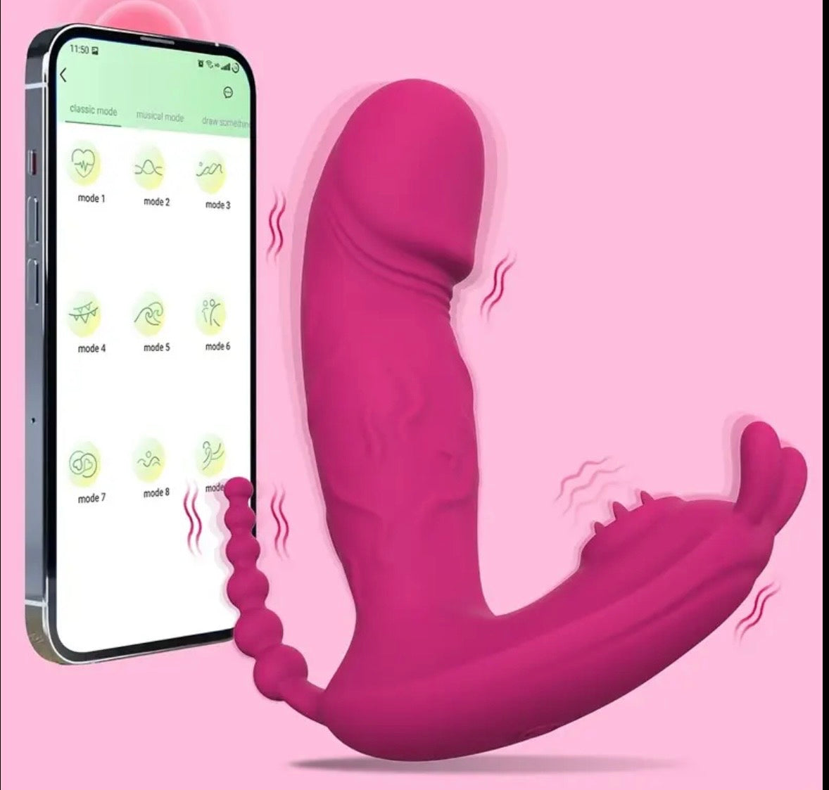 Vibrador Wearable Triple Estimulación – App Control 9 Modos