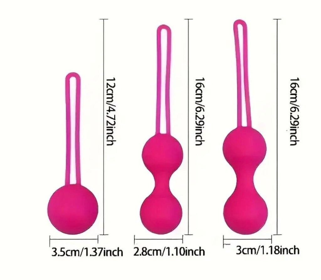 Set 3 Bolas Kegel Silicona – Entrenamiento Suelo Pélvico y Placer