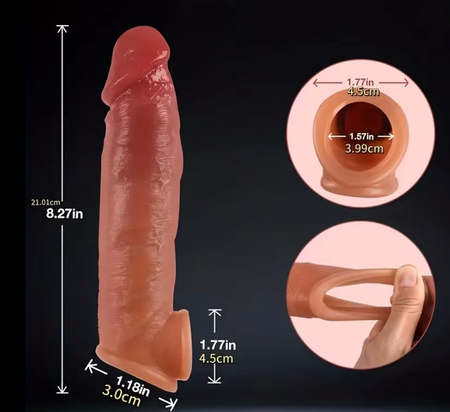 Funda Extensora Peneana Ultra Realista – Talla M o L Silicona Elástica Tono Piel