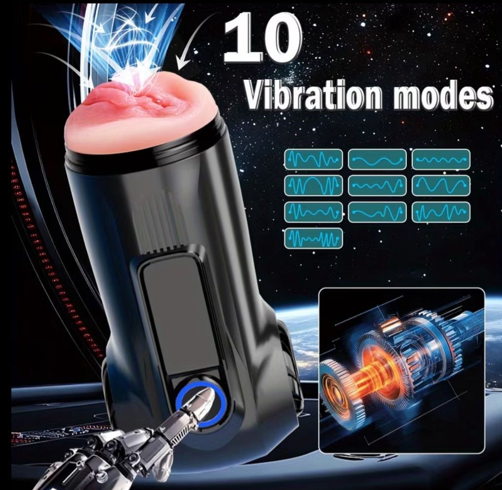 Masturbador Eléctrico 10 Modos Vibración – Canal Realista 3D Motor Potente