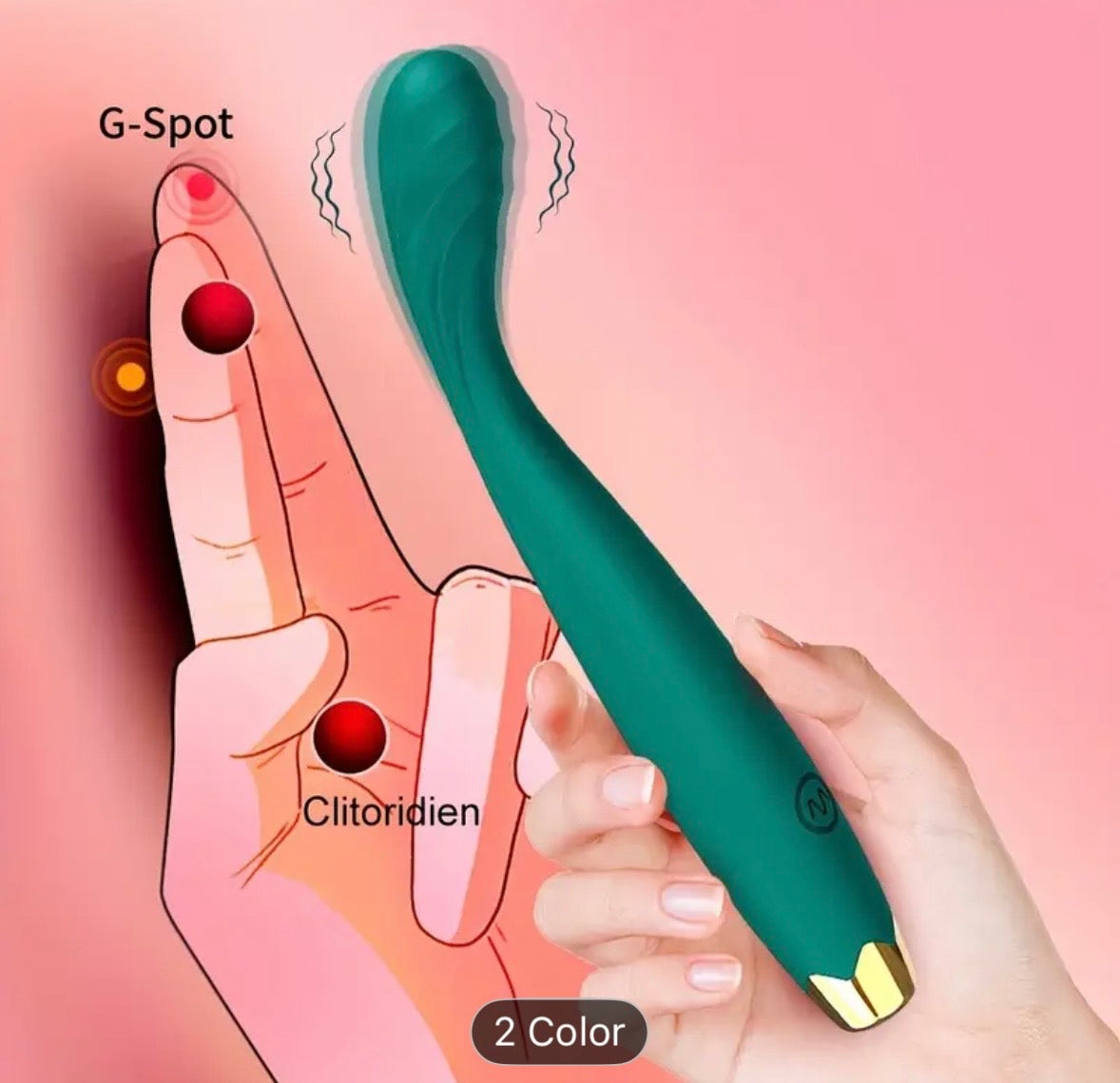 Vibrador Punto G Curvo – 10 Frecuencias Silicona Premium