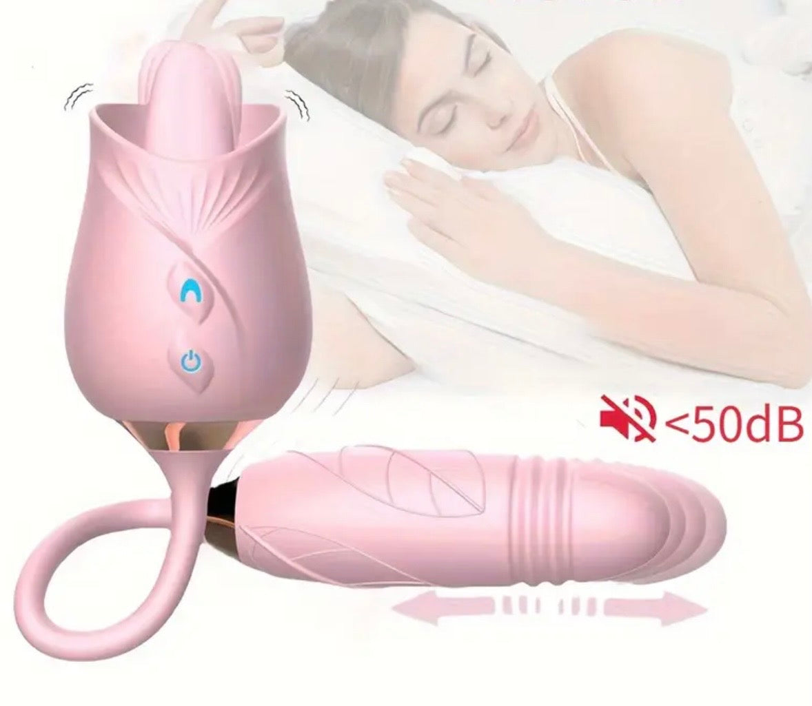 Vibrador Rosa 2 en 1 – Succionador Clitoriano + Huevo Vibrador