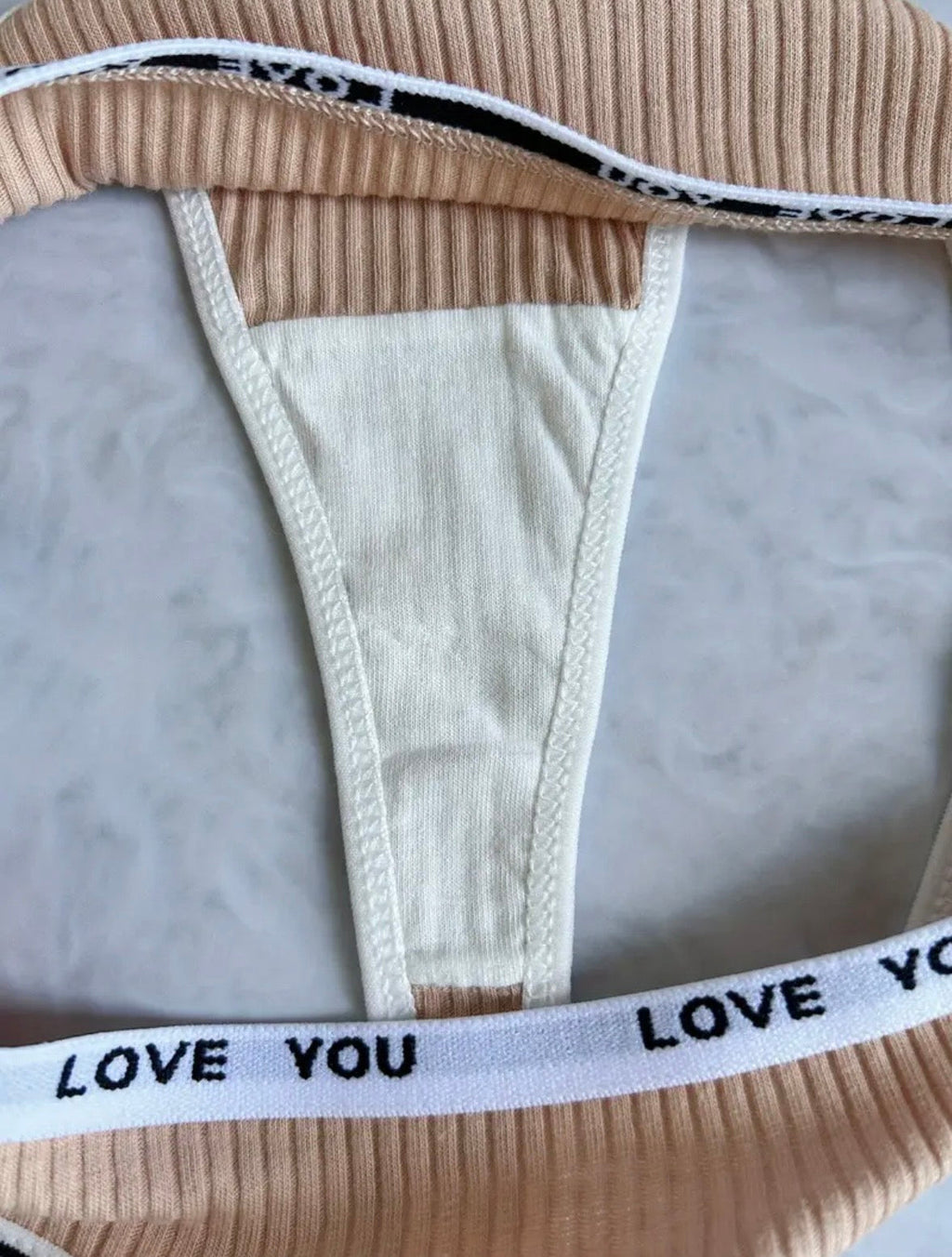 Tanga LOVE YOU – Acanalada Multicolor (precio unitario)