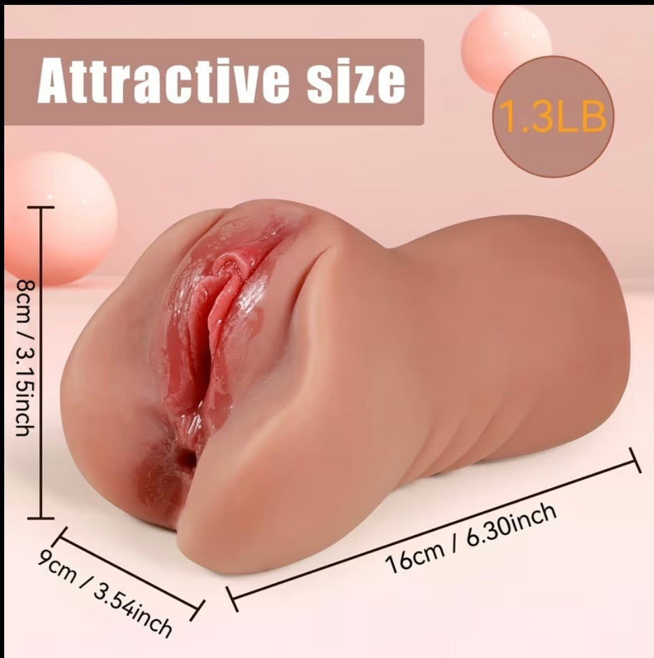 Masturbador Masculino Doble Canal 3D – Vagina y Ano Ultra Realista