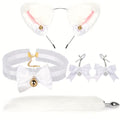 Set Cosplay Neko BDSM – Orejas Gato + Cola Plug + Collar + Pinzas Pezones